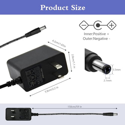 5V 1A AC Adapter Power Supply Charger 5W AC/DC Adapter 100-240V AC to DC 5V Power Cord Converter with 11 Interchangeable Jacks Plug for USB Hub TV Box Router Camera and More (1 Pack)