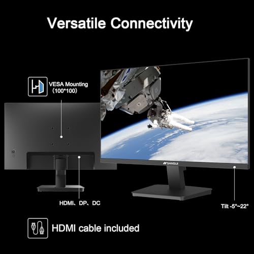 SANSUI 27 Inch Monitor,120Hz Computer Monitor Full HD 1920 x 1080P with HDMI DP Ports, 4000：1 Contrast, 110% sRGB, Eye Care, Frameless, 100 x 100mm VESA Mountable, for Work, Business, Gaming - size: 27 Inch