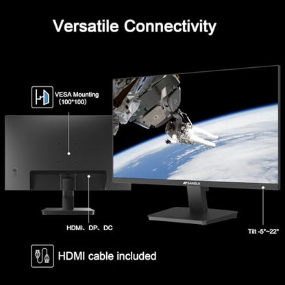 SANSUI 27 Inch Monitor,120Hz Computer Monitor Full HD 1920 x 1080P with HDMI DP Ports, 4000：1 Contrast, 110% sRGB, Eye Care, Frameless, 100 x 100mm VESA Mountable, for Work, Business, Gaming - size: 27 Inch