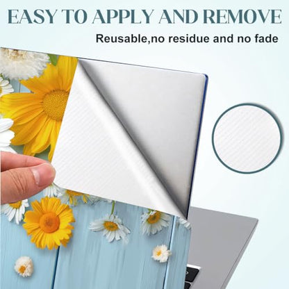 SUPERDANT Laptop Skin Sticker Daisy Flower Laptop Decals Personalized Universal Notebook Computer Wrap Vinyl Skin Stickers Cover Art Decal Removable 12-15.6 Inch Waterproof Scratch-Resistant Gifts - style: Chrysanthemum
