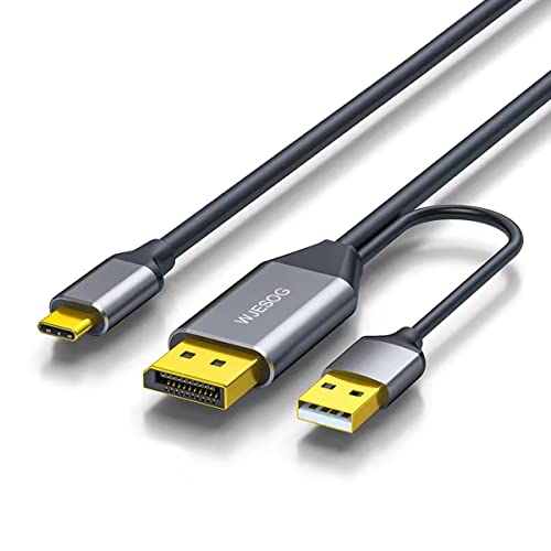 DisplayPort to USB C Cable 6.6ft 4K@60Hz with USB Cable Adapter,DP Male to Type-C Male Converter Support Touch with Nreal Air VR, MacBook Pro/Air 2020/2018, iPad Pro/Air, XPS - style: Displayport to USB C