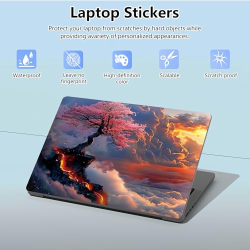 Universal Laptop Skin Sticker with 2 Wrist Pad Skins, Waterproof Scratch Resistant Vinyl Laptop Cover Decal, Cut to Fit for 11–15.6 Inch MacBook HP Dell Lenovo, Abstract Landscape - color: Abstract Landscape