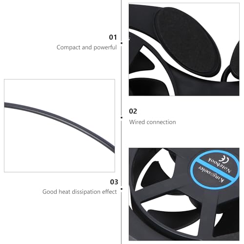 SHERCHPRY Portable Laptop Cooling Pad Dual Fans Foldable Small Notebook Cooler with Efficient Heat Dissipation for Travel and Office Use Black