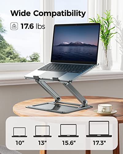 Adjustable Laptop Stand, Portable for 17.3inch Laptops, Holds Up to 17.6lbs, Ergonomic Posture & Heat Dissipation - Gray - color: Gray