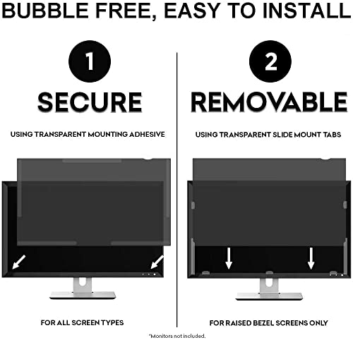 [2 Pack] Computer Screen Privacy Shield 27 inches for Widescreen Computer Monitor – Date Protection for Desktop Computer Security – Anti-Glare, Anti-Scratch, Blocks 96% UV–16:9 Aspect Ratio