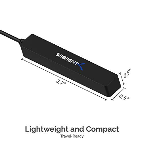 SABRENT 4 Port Portable USB 2.0 Hub (9.5" Cable) for Ultra Book, MacBook Air, Windows 8 Tablet PC (HB-MCRM) - size: 4-PORT