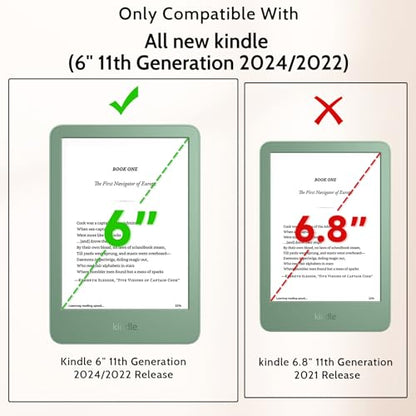 IPROKKO [2 Pack] Anti Blue Light Screen Protector for 6" Kindle 11th Gen 2024/2022 Protective Film, Eyes Friendly Easy Install Anti Glare Kindle Basic Tablet eBook Reader Screen Protector Compatible with Kobo Clara, Kobo Nia, PocketBook - color: Blue, siz