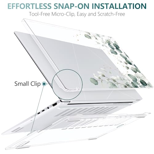 Batianda Artistic Case for ASUS Zenbook 14 OLED 2024 2025, Greenery Leaves | Model UX3405×× / UM3406××, Slim Plastic Hard Shell, Artistic Designs, Ultra-Thin Lightweight Laptop Case - color: Greenery Leaves