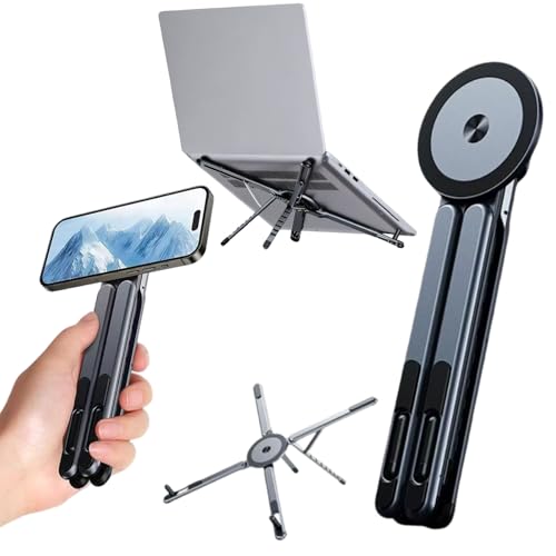 Laptop Stand, Multi-Purpose Portable Foldable Magnetic Stand, Aluminum Alloy Adjustable Holder for Smartphones, Pad, Laptop