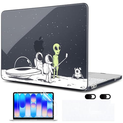 MEEgoodo Printed Case for New MacBook Neo 13 inch 2026 Release(Fit Model A3404), Laptop Hard Shell Cases with Keyboard Skin & Screen Protector & Webcam Covers, Astronauts & Alien - color: Astronauts & Alien
