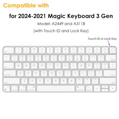 ProElife Keyboard Cover for Apple Magic Keyboard 3 with Touch ID A3118 | Ombre Blue, Non-interference Design for ID Key, Dust-proof, Silicone Protective Skin, Precision Molded, Washable & Reusable - color: Ombre Blue