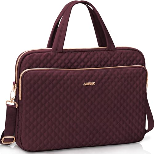 Laptop Case Bag Women Men Computer Sleeve Compatible with MacBook/Dell/HP/Acer/ASUS, Waterproof Shoulder Carrying Briefcase, Red, 15.6-16 Inch - color: Wine Red, size: 15.6 Inch