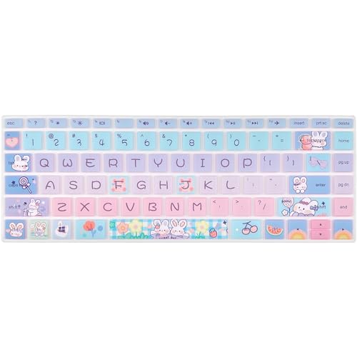Keyboard Cover for HP 14" Laptop/HP Pavilion x360 14M-BA/CD 14M-DH 14-BF 14-cm 14-CF 14-DF 14-dk 14-DS 14-dq 14-FQ Series, 14-dq0020nr/dq0030nr, 14-fq1025nr/fq0033dx (Cute Bunny) - color: Cute Bunny