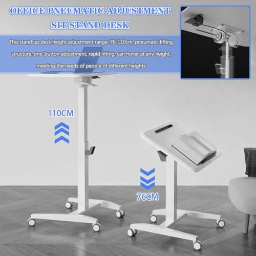 Height Adjustable Laptop Desk, Sit Stand Desk for Office, Foldable Flippable Sofa Side Table, Mobile Laptop Table, Easy to Install(Primary Color) - color: Primary Color