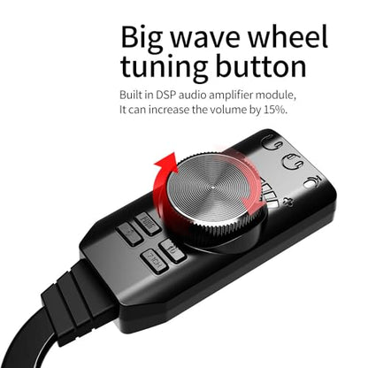 USB Sound Card Virtual 7.1 Surround Sound USB External Sound Card Adapter with PUBG Sound Effects for PC/PS4/PS5/Mac/Gaming Headset,Plug and Play