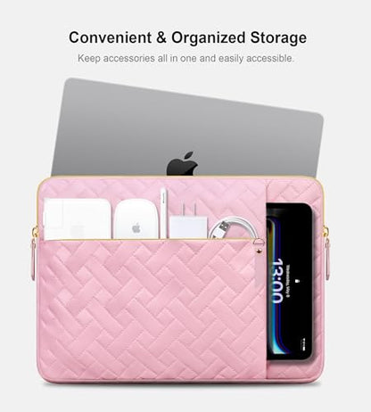 Lacdo 13 Inch Laptop Sleeve Case for 13 inch MacBook Air M5 A3449 (2026), M4 A3240 2025, M3 A3113, M2 A2681, M1 A2337 A2179 A1932 | 13 inch MacBook Neo A18 Pro A3404 (2026) Computer Bag, Sakura Pink - color: Sakura Pink, size: New MacBook Air/Neo/Pro 13 I