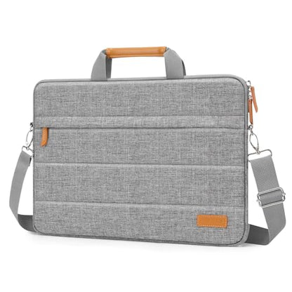 MOSISO Laptop Bag for Men 15.6 inch, 15-16 inch Computer Bags | Compatible with MacBook Pro 16/Air 15, HP Dell, Laptop Briefcase Messenger Bag with Trolley Sleeve&Front Pocket&Strap, Gray