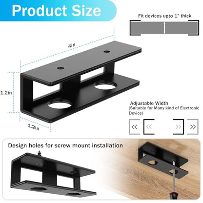 3 PCS Under Desk Laptop Mount with Anti-Scratch Silicone Pad Under Desk Holder Mount Shelf for Laptop Keyboard Storage（1 Pack） - color: Black-1 Pack