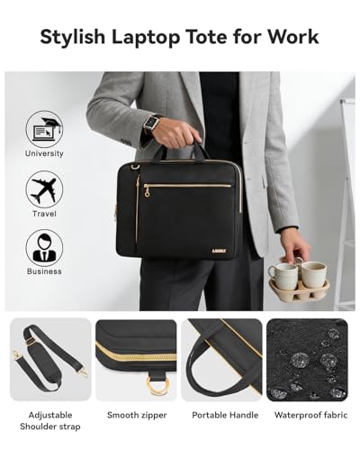 Laptop Bag Case for Women Men Messenger Briefcase Bag, 15.6 16 Inch | Compatible with MacBook Pro M5/HP OmniBook Omen Envy/Dell Pro Inspiron/Lenovo Yoga IdealPad, Carrying Computer Bag, Black - color: Black, size: 15.6 inch