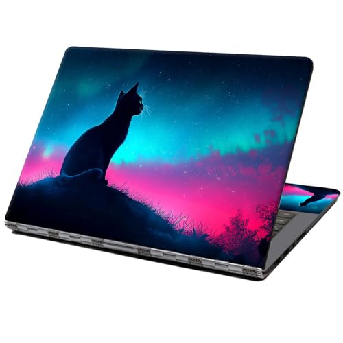 Laptop Skin Sticker Decal 12" 13" 13.3" 14" 15" 15.6",Waterproof Scratch Resistant Vinyl,Reusable Easy to Apply,for MacBook HP Dell Notebooks Netbooks Laptop,2 Wrist Pads,Cute Cat Galaxy - color: Cute Cat Galaxy