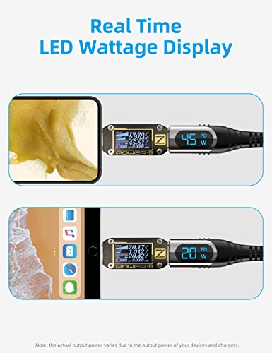 USB C to USB C Cable, 100W USB C Charger Cable with LED Display, Type C Fast Charging Cable Compatible with iPhone 16/15 Pro Max, MacBook Pro, iPad Pro, Galaxy S24 Ultra, Pixel, 3.3ft - size: 1M