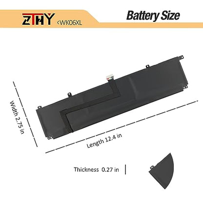 83Wh WK06XL Laptop Battery for HP Omen 16-b 16-k 17-ck 16-wf 16-wd 16-xd | 16-xf 16-am 16-wn Victus 16-r 16-s 16t-r 16t-s 16-r0xxx 16-s0xxx 16-b0xxx 16-k0xxx 16-n0xxx 16-wf0xxx 16-wd0xxx 17-ck0xxx - size: 12.4*2.75*0.27 inch WK06XL