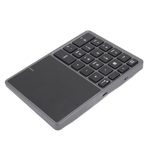 LICAEVEY Cordless Numeric Keypad, 22 Keys BT Number Pad with Touchpad, USB C Rechargeable Numeric Keypad, Support for Win, for Android, for OS X (Dark Gray) - color: Dark Gray