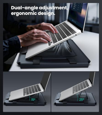 Nillkin 14 inch Laptop Sleeve with Stand (4-in-1), 2 Stand Modes, Mouse Pad | Magnetic Handle | Slim Laptop Case | MacBook Air 13 inch Case for Samsung/Surface/HP/Chromebook/Dell/Lenovo 12-14'', Black - color: Black, size: 12-14 inch