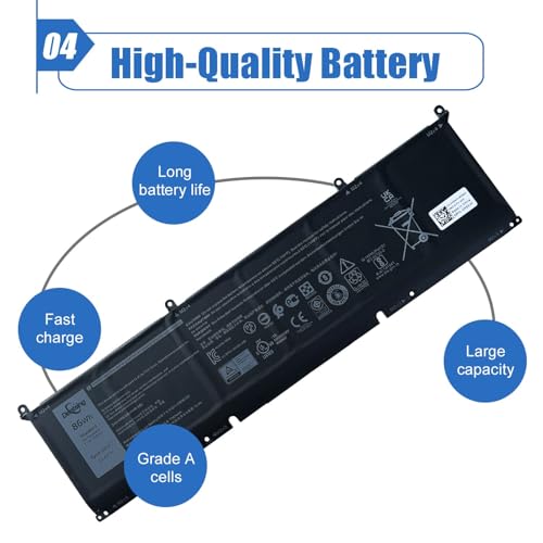 86Wh 69KF2 Laptop Battery Replacement for Dell XPS 15 9500 9510 9520 | For Alienware M15 M17 R3 R4 R5 R6 Precision 5550 5560 5570 Inspiron 7510 7610 P87F P91F G7 15 7500 G15 5510, 11.4V 7167mAh - size: 11.43*3.31*0.24 inch 69KF2