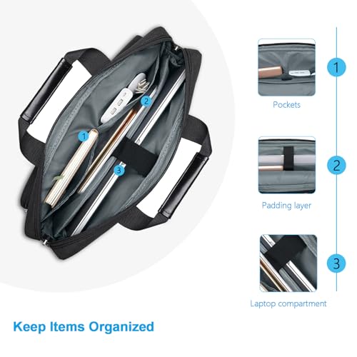 MOSISO Laptop Shoulder Bag 13 inch, 13 inch Computer Bag | Compatible with MacBook Neo 13 inch/Air 13 13.6/Pro 13 M2 M1 with 2 Raised&1 Flapover&1 Horizontal Pocket&Handle&Belt, Black - color: Black, size: 13 inch