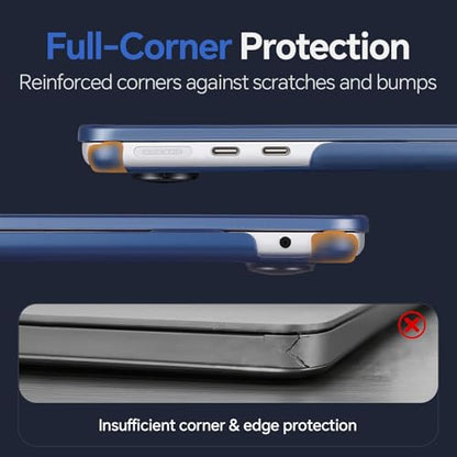 Omnpak for MacBook Air 13 inch Case, M5 M4 M3 M2 2026-2022 A3449 A3240 A3113 A2681, Scratch & Fingerprint Resistant, Frosted Matte Lightweight Hard Shell Protective Cover for MacBook Air 13.6 inch - color: Matte Blue