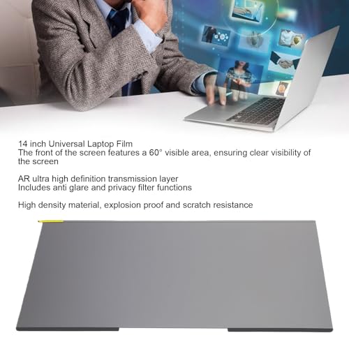 Dpofirs 14 Inch Anti Laptop Privacy Film | Magnetic Peeping Protection for 16:9 Laptops, Ultra HD AR Layer, 60 Degree View, Matte PET 0.4mm Thin with Adhesive Frame Tape