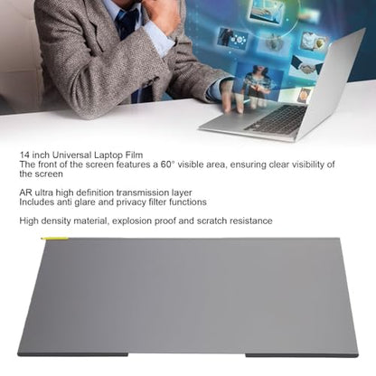 Dpofirs 14 Inch Anti Laptop Privacy Film | Magnetic Peeping Protection for 16:9 Laptops, Ultra HD AR Layer, 60 Degree View, Matte PET 0.4mm Thin with Adhesive Frame Tape