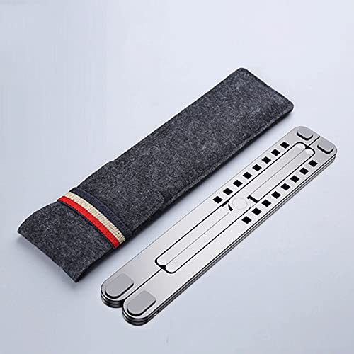 Laptop Stand Portable Heights Adjustable Aluminum Alloy Desktop Ventilated Cooling Holder Folding - color: E