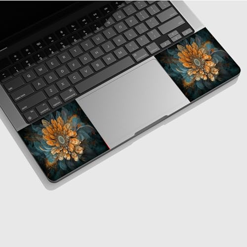 Universal Laptop Skin Sticker with 2 Wrist Pad Skins, Waterproof Scratch Resistant Vinyl Laptop Cover Decal, Cut to Fit for 11–15.6 Inch MacBook HP Dell Lenovo, Fractal Flowers - color: Fractal Flowers