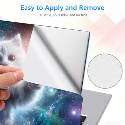 Laptop Skin Sticker Decal 15-15.6 Inch with Cute Mouse Pad, Universal Reusable Vinyl Sticker for 12.1 13 13.3 14 15.4 Inch Netbook and Notebook PC, Galaxy Cat Art - color: Galaxy Cat Art