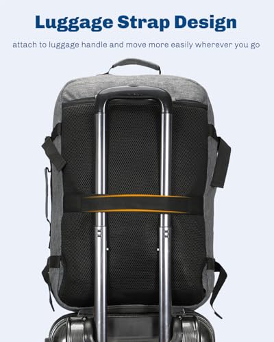 Carry on Backpack 38L Large Travel Backpack for Women Flight Approved Weekender Bag Laptop Backpack Men 15 inches Black Grey - color: Black Grey 23