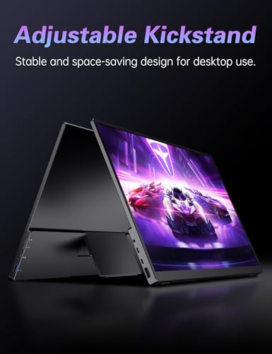 CAPERAVE Portable Monitor 17.3" 144Hz, FHD 100% sRGB HDR Portable Gaming Monitor, Travel Monitor with Kickstand & Speakers, USB-C HDMI External Screen for Laptop Mac Xbox Switch PS5/4