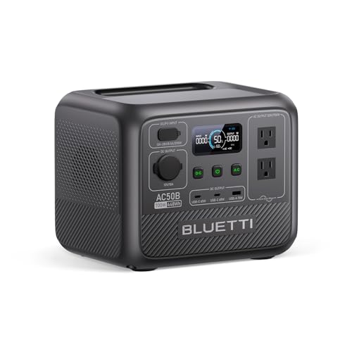 BLUETTI AC50B Portable Power Station, 448Wh Solar Generator LiFePO4 Battery Backup w/ 2 700W AC Outlets (Power Lifting 1000W), 0-80% in 45 Min, for Camping, Road Trip, Outage (Solar Panel Optional) - style: BLUETTI AC50B