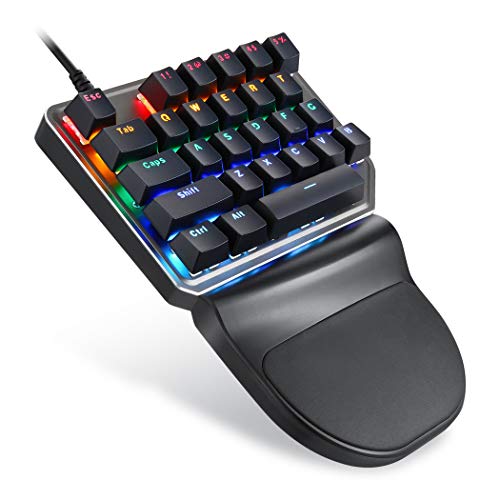 MOTOSPEED K27 One-Handed Mechanical Mini Gaming Keypad 27 Keys, 9 LED Backlit USB Wired Mechanical Gaming Keyboard for Pro Keyboard Computer/PC/Desktop/Laptop/Mac