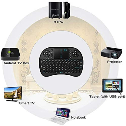 Rii? 2.4GHz Mini Wireless Touchpad Keyboard With Mouse For PC/PAD/360XBox/PS3/Google Android TV Box/HTPC/IPTV,(Control Distance up to 15M)