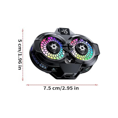 Phone Cooler Cellphone - Double Semiconductor Clip with Digital Display | Phone Cooling for Mobile Game Live Streaming Home Tablet Laptops