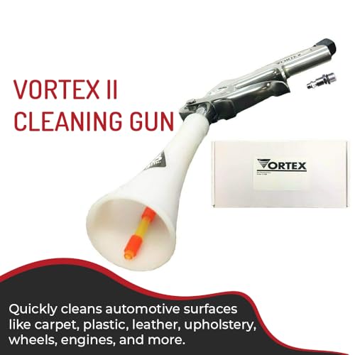 HI-TECH Vortex II Air Cleaning Gun – Pro Auto Detailing Tool for Deep Cleaning Interiors & Exteriors – Uses Air Compressor – Blasts Dust, Dirt & Grime Fast - style: Vortex II