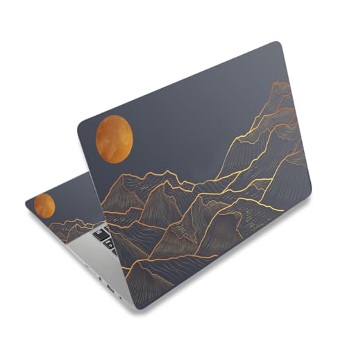 Laptop Decal Sticker Skin Cover, 11.6”12" 13" 13.3" 14" 15" 15.4" 15.6" Laptop Netbook Vinyl Skin Sticker Cover Art Notebook Protector (2 Wrist Pad Skins), Removable Reusable, Abstract Mountain - color: Abstract Mountain