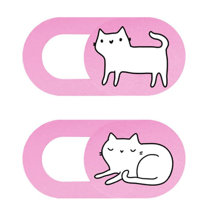 Happyyami Webcam Cover Slide Cat Design Ultra-Thin Laptop Cover for Computers Tablets Privacy 2-Pack Fits Most Webcams Does Not Indicator Lights