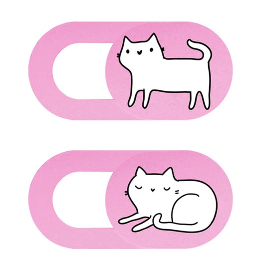 Happyyami Webcam Cover Slide Cat Design Ultra-Thin Laptop Cover for Computers Tablets Privacy 2-Pack Fits Most Webcams Does Not Indicator Lights
