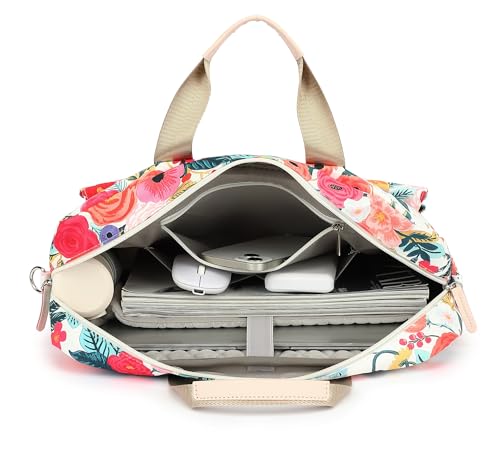 Laptop Briefcase, Water Repellent Multi-Functional Shoulder Messenger Case Bag For MacBook Pro 15 inch and 16 inch - Watercolor Flowers - color: Watercolor Flowers