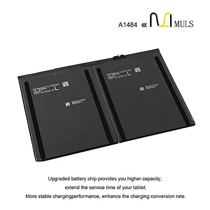MULS A1484 A1474 Tablet Battery Replacement for iPad 5th 6th 7th 8th 9th | Generation A1822 A1823 A1893 A1954 A2197 A2198 A2270 A2428 A2429 A2430 A2602 A2603 A2604 A1474 A1475 for iPad 5/6/7/8/9/Air 1 - size: 10.04*5.83*0.98 in A1484