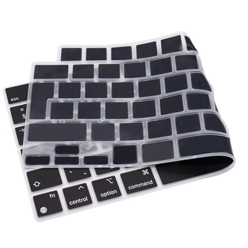 HRH Arabic Keyboard Cover for MacBook Air 13”15"(M5-M2)&Pro 14”16"(M5-M1) | EU,Black,Silicone Protective Skin,2026-2021,A2442 A3428,Neo 13"A18,Precise Fit,Dust Proof,Waterproof,Durable,Laptop Accessory - color: Arabic new