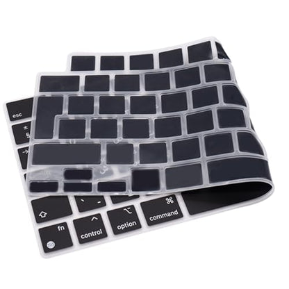 HRH Arabic Keyboard Cover for MacBook Air 13”15"(M5-M2)&Pro 14”16"(M5-M1) | EU,Black,Silicone Protective Skin,2026-2021,A2442 A3428,Neo 13"A18,Precise Fit,Dust Proof,Waterproof,Durable,Laptop Accessory - color: Arabic new